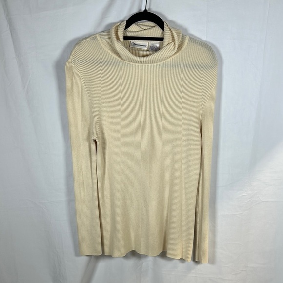 Cream Ribbed Turtleneck Sweater - Picture 1 of 5